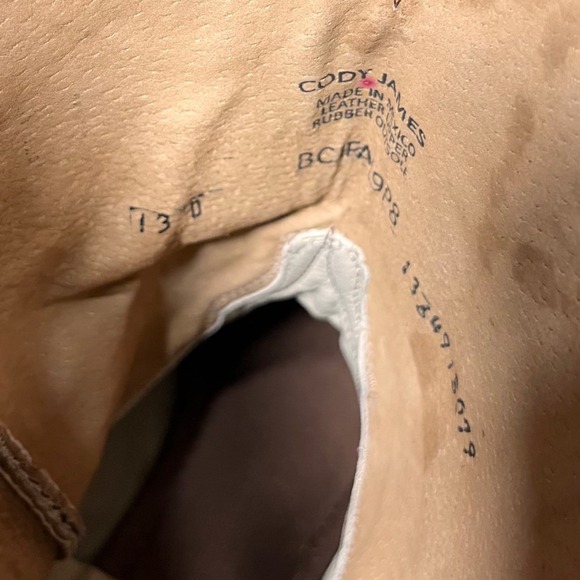 Cody James Mens Dark Brown Leather Western Cowboy Boots Flame Stitching Size 13D - Picture 6 of 7